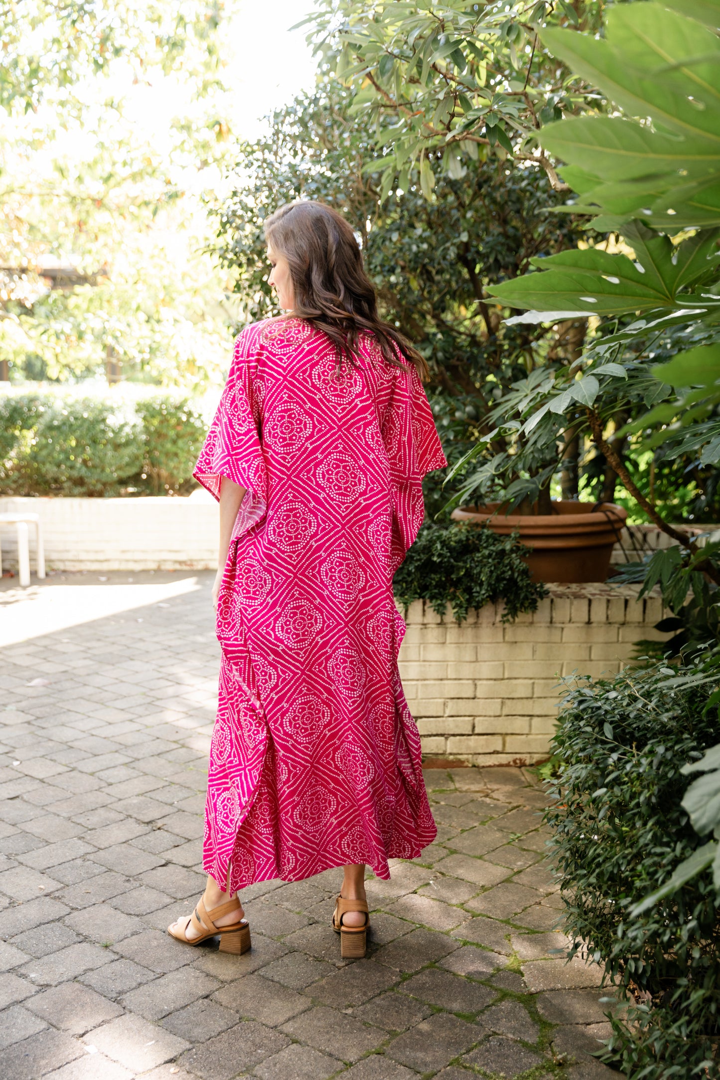 Coral Fuschia Long Caftan