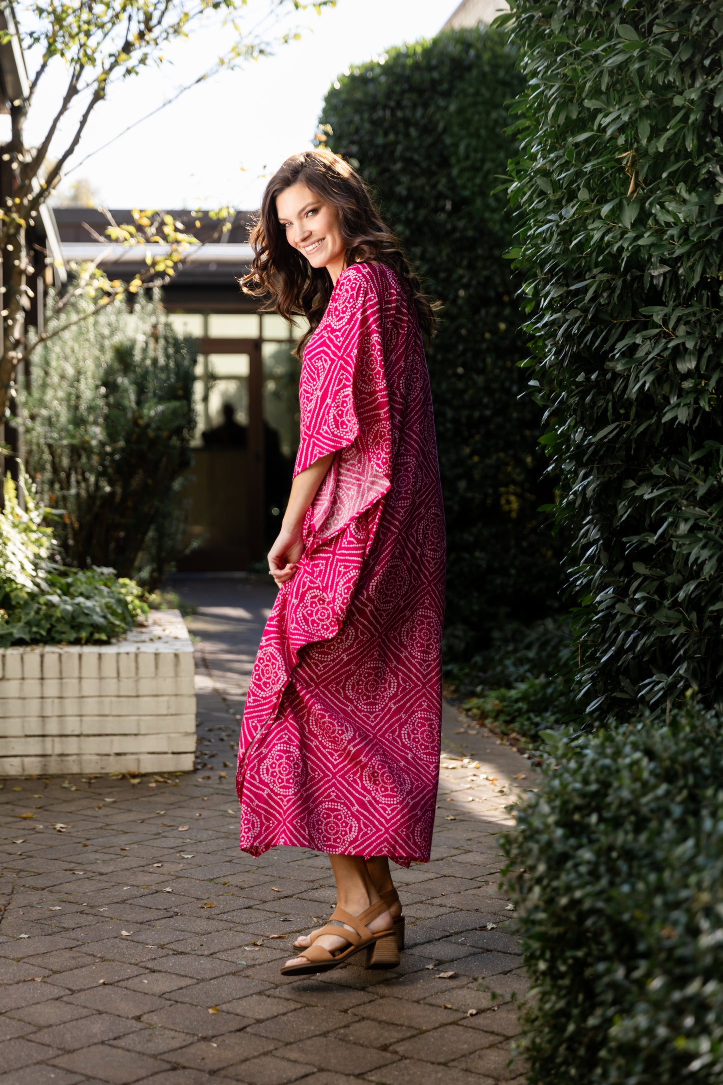 Coral Fuschia Long Caftan